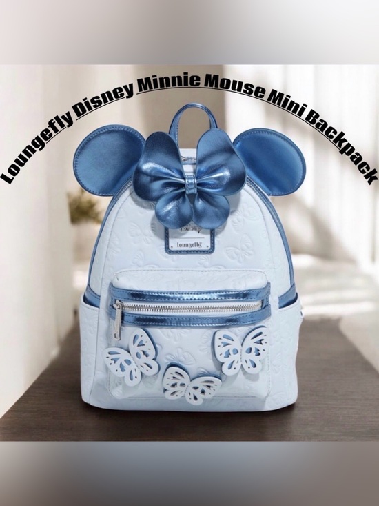 Loungefly Handbags - Loungefly Disney Minnie Mouse Blue Butterfly 🦋 Mini Backpack NWT